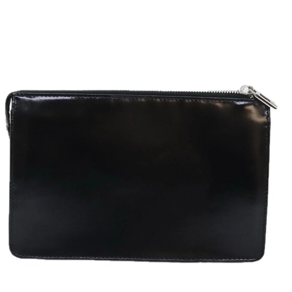 GUCCI Pouch Leather Black Silver Auth yk15398 - Picture 10 of 16